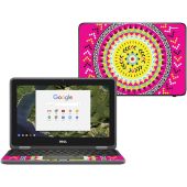 MightySkins Skin Compatible with Dell Chromebook 11" 3180 - Pink Aztec | Protective, Durable, and Unique Vinyl Decal wrap Cover