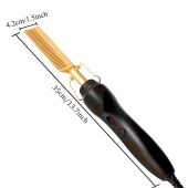 Portable Ceramic Hot Comb Hair Straightener & Curler – Copper Heat Press (Wet & Dry Hair)