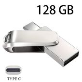 128GB USB 2.0 OTG Flash Drive – Silver (Type-C)