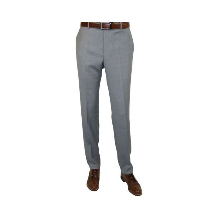 Stafford Super Suit Classic Fit Light Gray Flat Front