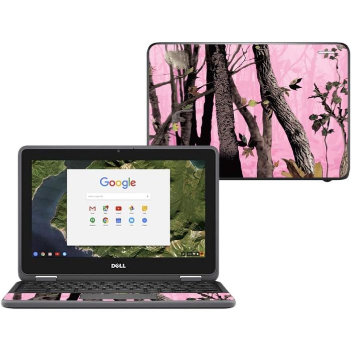 MightySkins Skin Compatible with Dell Chromebook 11" 3180 - Pink Tree Camo | Protective, Durable, and Unique Vinyl Decal wrap Cover | Easy to Apply, Remove, and Change Styles