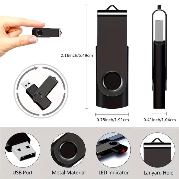 16GB USB 2.0 Generic Flash Drive – Black